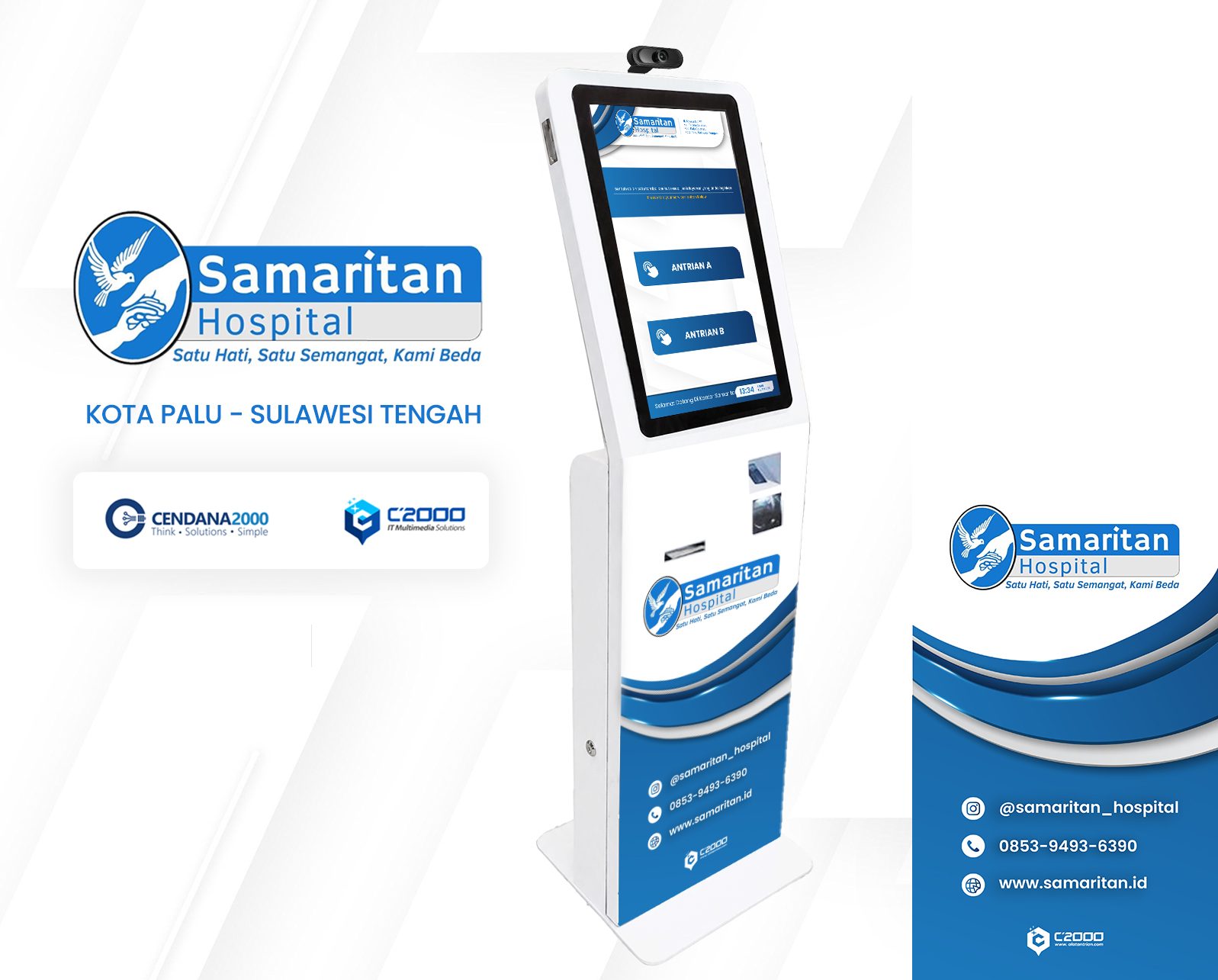 Mockup Desain KiosK Antrian RS Samaritan Palu